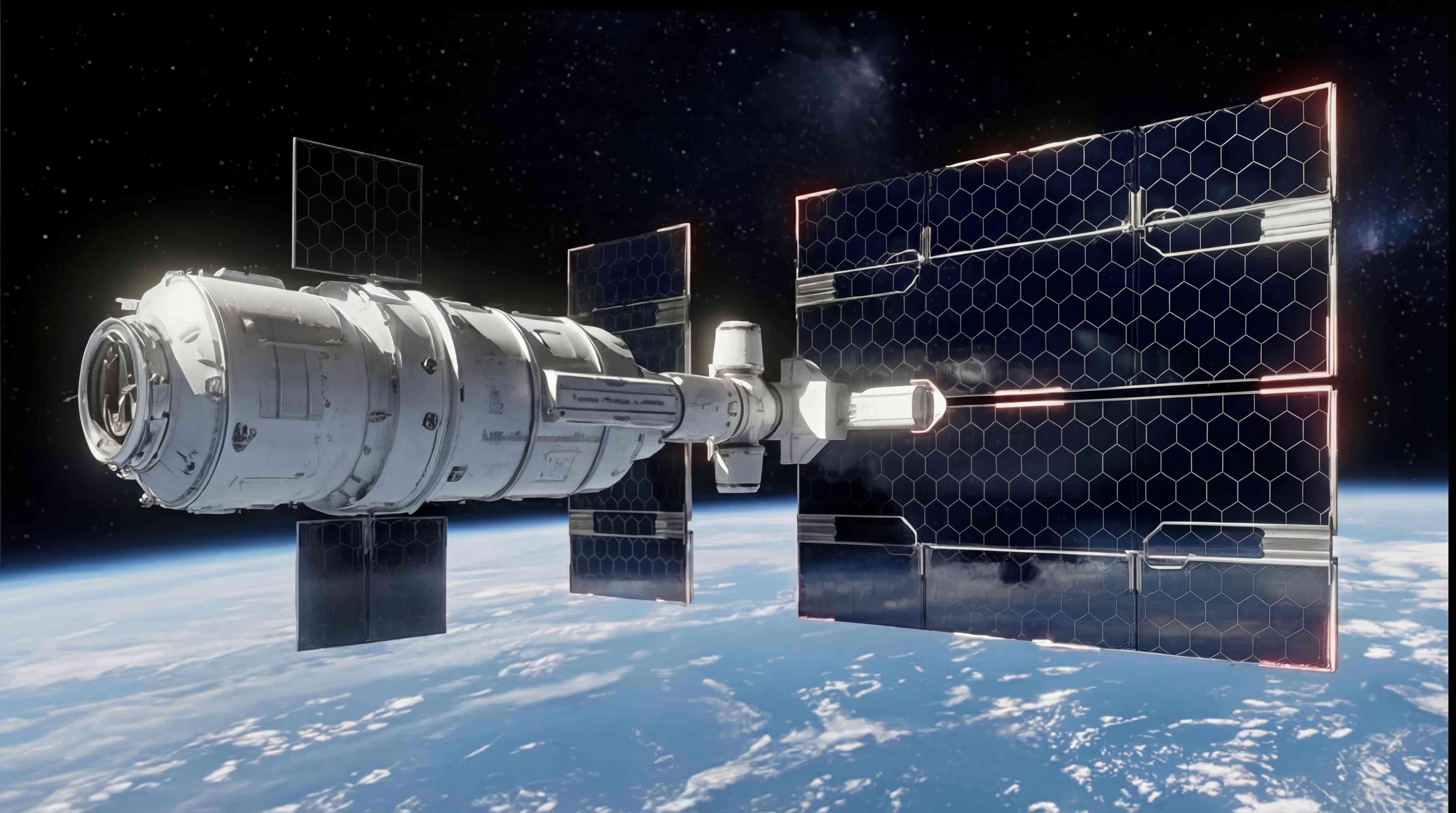 Full spacecraft deployment with extended solar panel arrays