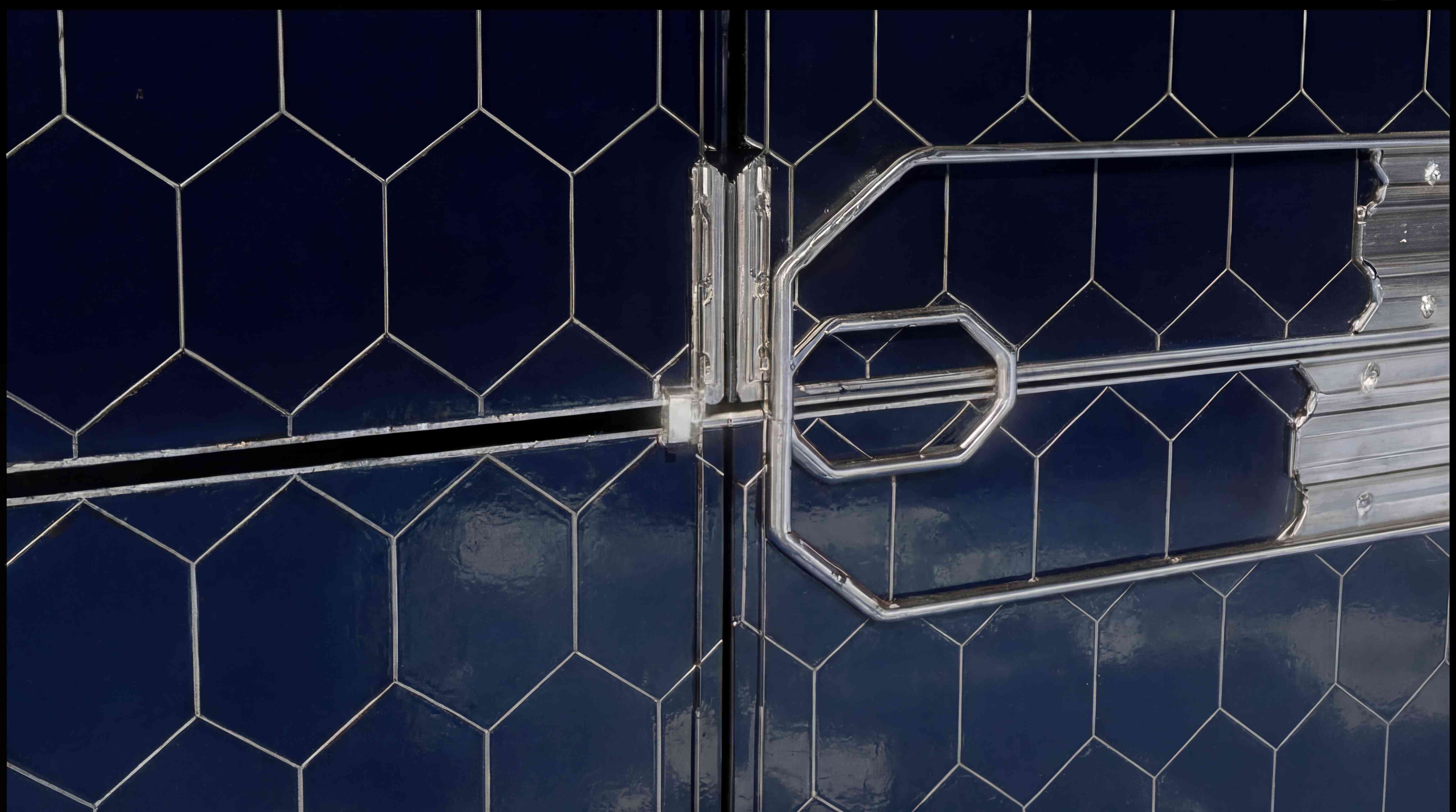 Close-up of hexagonal photon-phonon cell structure